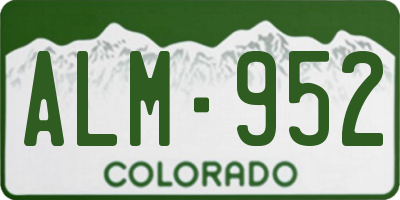 CO license plate ALM952