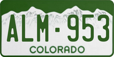 CO license plate ALM953