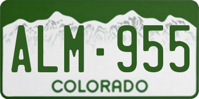 CO license plate ALM955