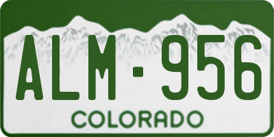 CO license plate ALM956