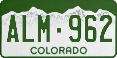 CO license plate ALM962