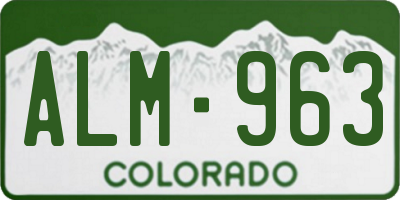 CO license plate ALM963