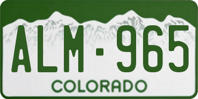 CO license plate ALM965