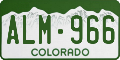 CO license plate ALM966