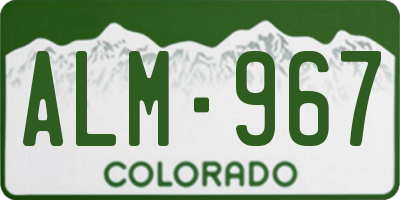 CO license plate ALM967