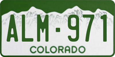 CO license plate ALM971
