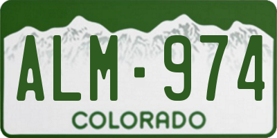 CO license plate ALM974