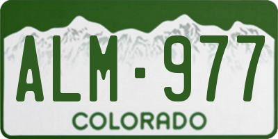 CO license plate ALM977