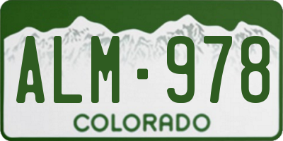 CO license plate ALM978