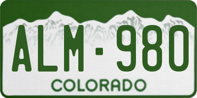 CO license plate ALM980