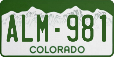 CO license plate ALM981