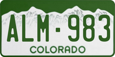 CO license plate ALM983