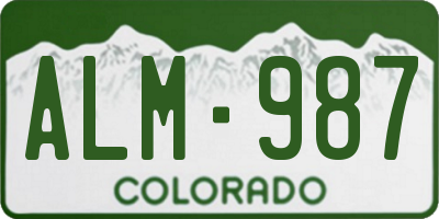 CO license plate ALM987