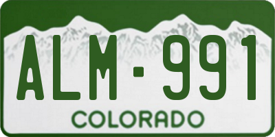 CO license plate ALM991