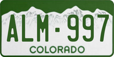 CO license plate ALM997