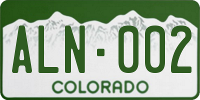 CO license plate ALN002