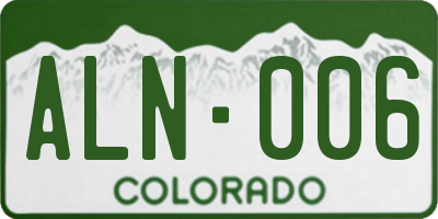 CO license plate ALN006