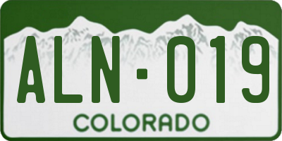 CO license plate ALN019