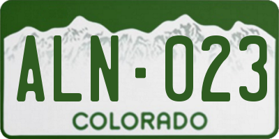 CO license plate ALN023