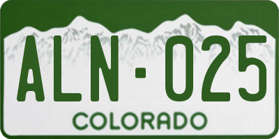 CO license plate ALN025