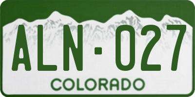 CO license plate ALN027