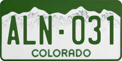 CO license plate ALN031