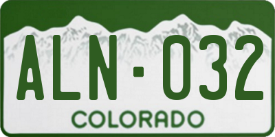 CO license plate ALN032
