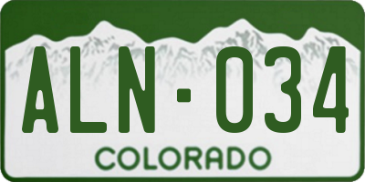 CO license plate ALN034