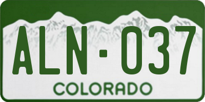 CO license plate ALN037