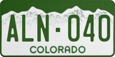 CO license plate ALN040