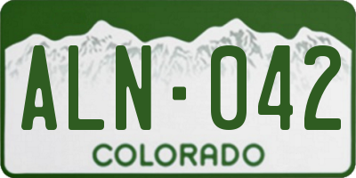CO license plate ALN042