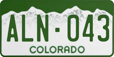 CO license plate ALN043