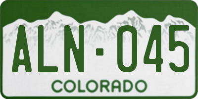 CO license plate ALN045