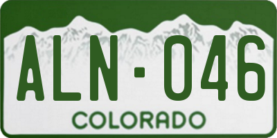 CO license plate ALN046