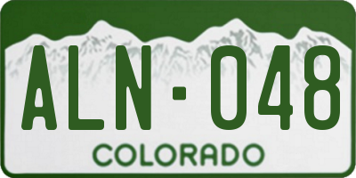 CO license plate ALN048