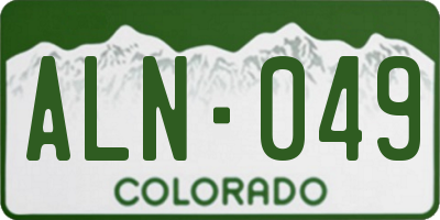 CO license plate ALN049