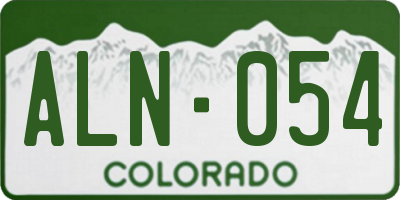 CO license plate ALN054