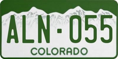 CO license plate ALN055
