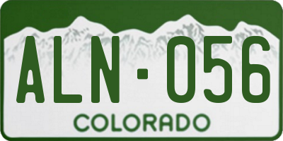 CO license plate ALN056