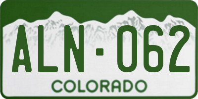 CO license plate ALN062