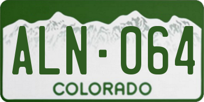 CO license plate ALN064