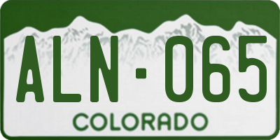 CO license plate ALN065