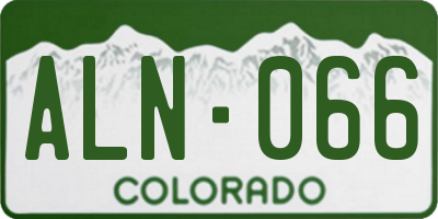 CO license plate ALN066