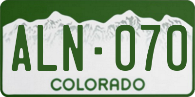 CO license plate ALN070