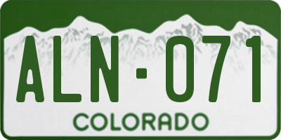 CO license plate ALN071