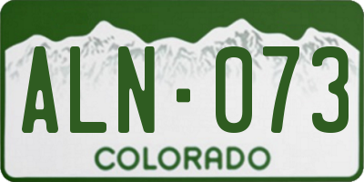 CO license plate ALN073