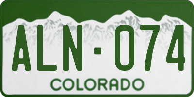 CO license plate ALN074