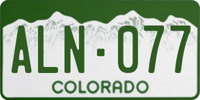 CO license plate ALN077