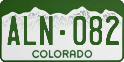 CO license plate ALN082