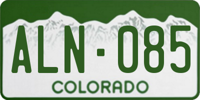 CO license plate ALN085